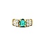 Ring 0.59ctw Round & Baguette Diamonds .46ct Emerald 18ky 5.8mm sz4.5 4.11g 125030092