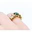 Ring 0.59ctw Round & Baguette Diamonds .46ct Emerald 18ky 5.8mm sz4.5 4.11g 125030092