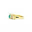 Ring 0.59ctw Round & Baguette Diamonds .46ct Emerald 18ky 5.8mm sz4.5 4.11g 125030092