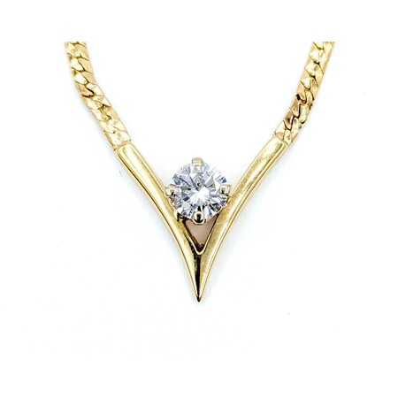 Necklace .85ct Round Diamond 14ky 18" 9.20g 225030062