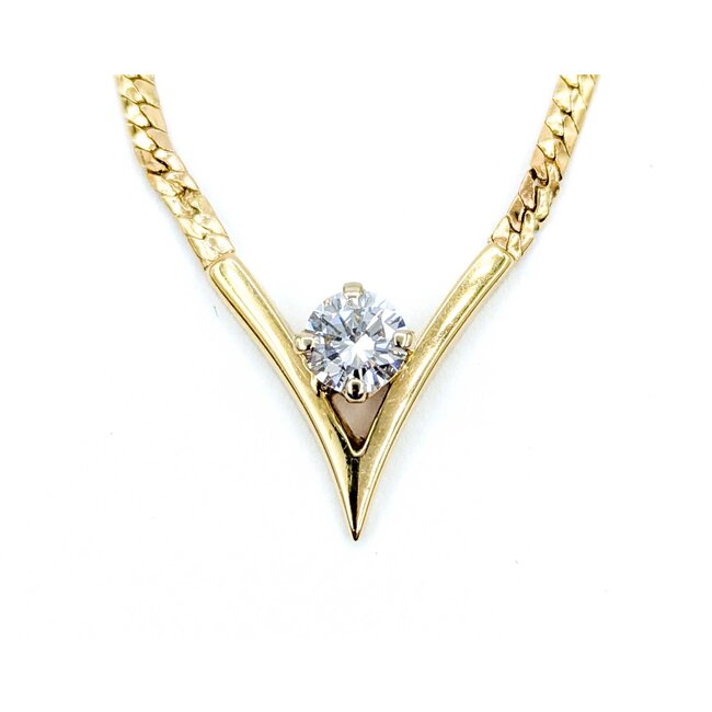 Necklace .85ct Round Diamond 14ky 18" 9.20g 225030062