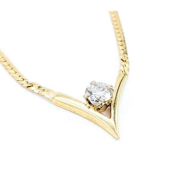 Necklace .85ct Round Diamond 14ky 18" 9.20g 225030062