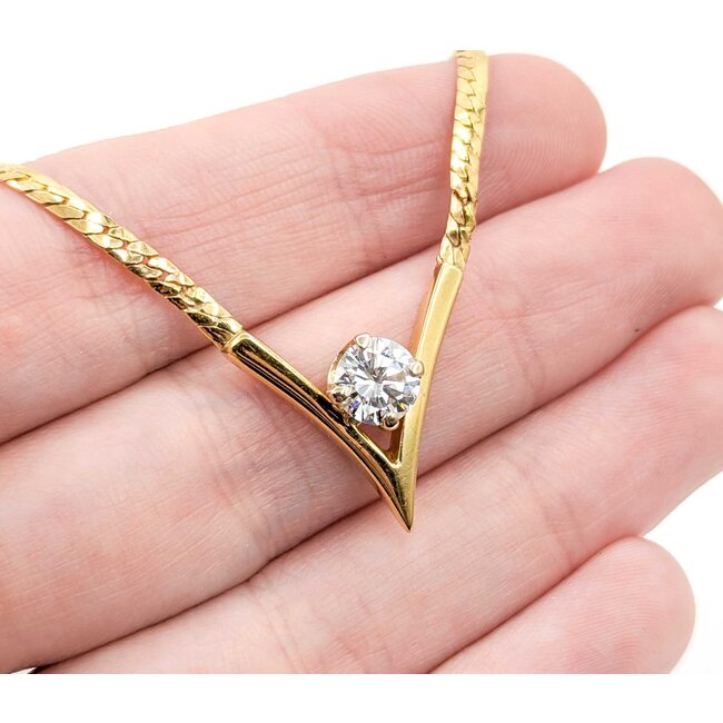 Necklace .85ct Round Diamond 14ky 18" 9.20g 225030062