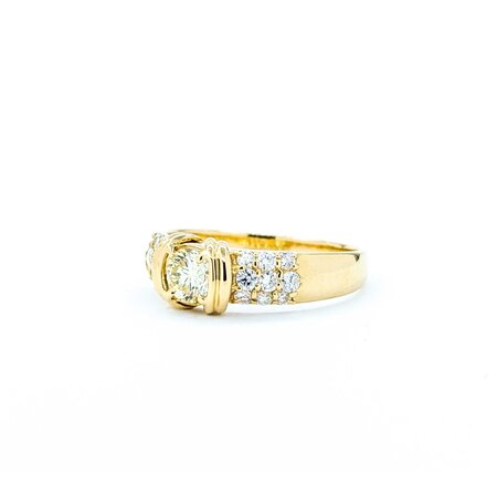 Ring Pave .35ct Round Diamond .40ctw Accent Diamonds 18ky sz6.75 3.33g 125030057