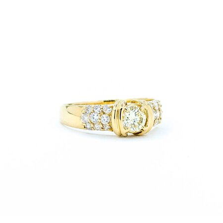 Ring Pave .35ct Round Diamond .40ctw Accent Diamonds 18ky sz6.75 3.33g 125030057