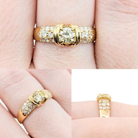Ring Pave .35ct Round Diamond .40ctw Accent Diamonds 18ky sz6.75 3.33g 125030057