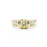  Ring Pave .35ct Round Diamond .40ctw Accent Diamonds 18ky sz6.75 3.33g 125030057