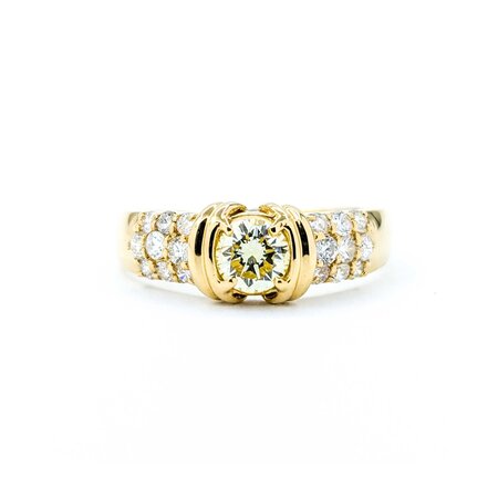 Ring Pave .35ct Round Diamond .40ctw Accent Diamonds 18ky sz6.75 3.33g 125030057