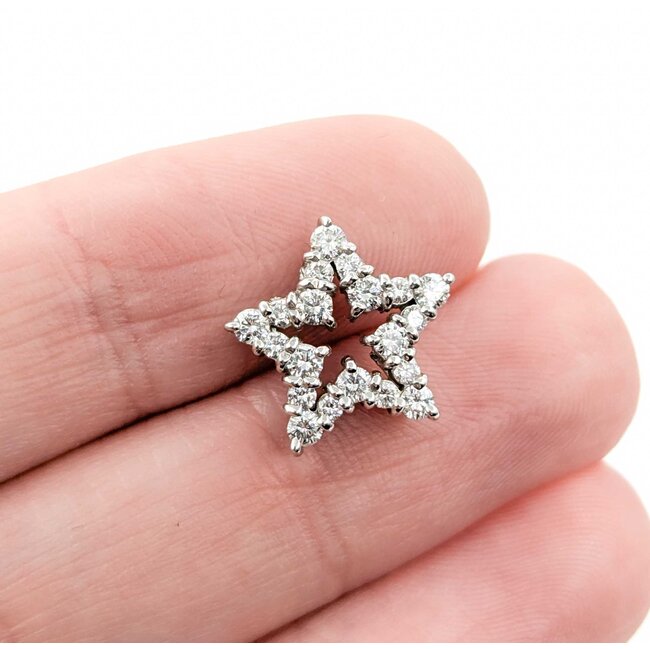 Pendant Star 0.46ctw Round Diamonds 18kw 13.5x13.5mm 1.81g 125030110