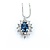 Necklace Halo .30ctw Round Diamonds 1.04ct Blue Sapphire 900pt .8mm 16" 6.49g 125030103