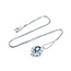 Necklace Halo .30ctw Round Diamonds 1.04ct Blue Sapphire 900pt .8mm 16" 6.49g 125030103
