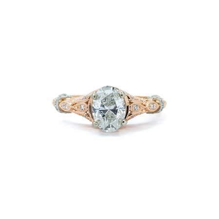 Ring Milgrain 1.21ct Oval Diamond .20ctw Diamonds 14kr 8mm Sz9.75 4.44g 125040009