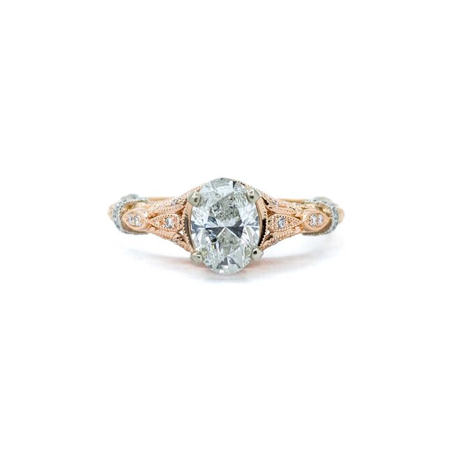 Ring Milgrain 1.21ct Oval Diamond .20ctw Diamonds 14kr 8mm Sz9.75 4.44g 125040009