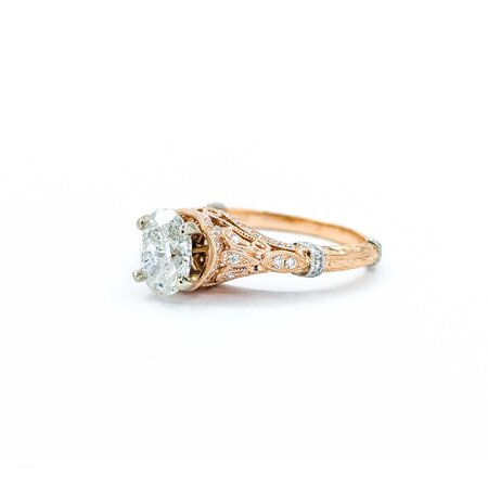 Ring Milgrain 1.21ct Oval Diamond .20ctw Diamonds 14kr 8mm Sz9.75 4.44g 125040009