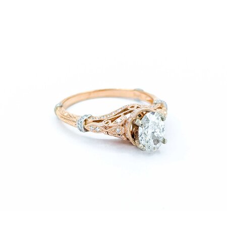 Ring Milgrain 1.21ct Oval Diamond .20ctw Diamonds 14kr 8mm Sz9.75 4.44g 125040009