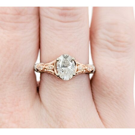 Ring Milgrain 1.21ct Oval Diamond .20ctw Diamonds 14kr 8mm Sz9.75 4.44g 125040009