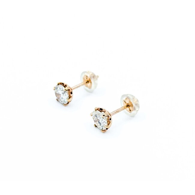 Earrings Stud 1.02ctw Round Diamonds 18kr 6.5mm 1.22g 125030097