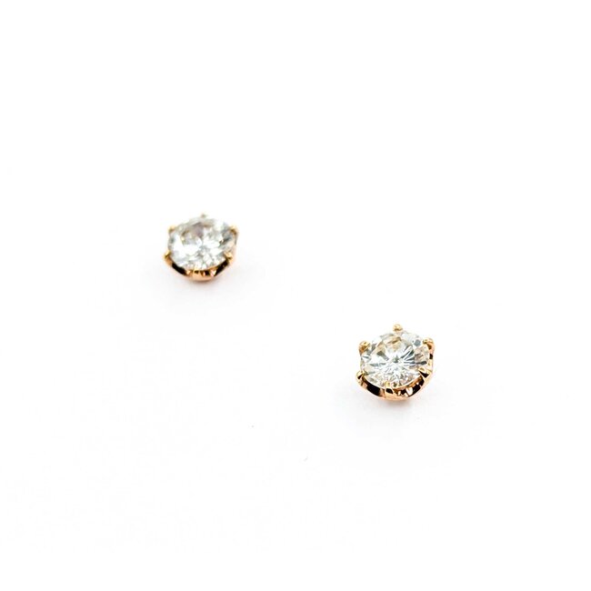 Earrings Stud 1.02ctw Round Diamonds 18kr 6.5mm 1.22g 125030097
