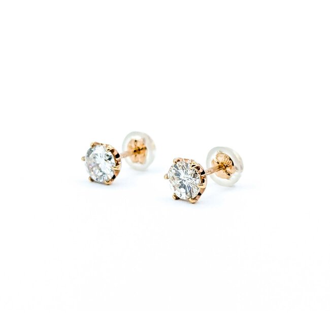 Earrings Stud 1.02ctw Round Diamonds 18kr 6.5mm 1.22g 125030097
