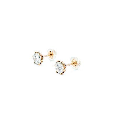Earrings Stud 1.02ctw Round Diamonds 18kr 6.5mm 1.22g 125030097