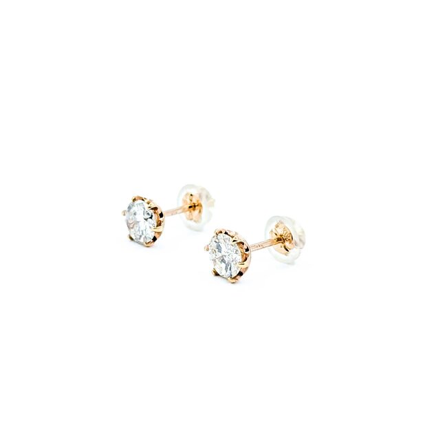 Earrings Stud 1.02ctw Round Diamonds 18kr 6.5mm 1.22g 125030097