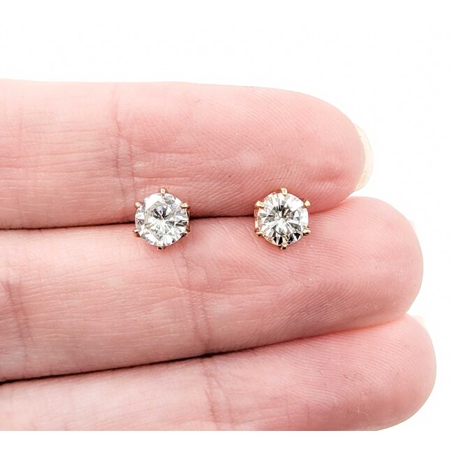 Earrings Stud 1.02ctw Round Diamonds 18kr 6.5mm 1.22g 125030097