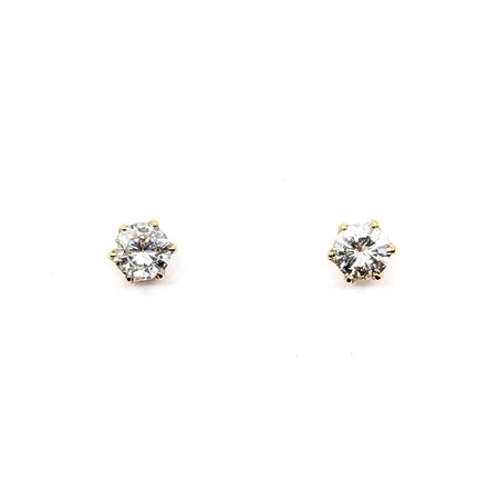 Earrings Stud 1.02ctw Round Diamonds 18kr 6.5mm 1.22g 125030097