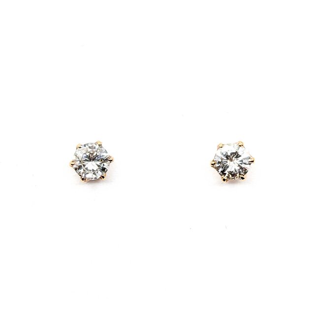 Earrings Stud 1.02ctw Round Diamonds 18kr 6.5mm 1.22g 125030097