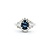 Ring Cocktail 0.54ctw Round & Baguette Diamonds 1.03ct Teal/Blue Sapphire 900pt 14.8x11.5mm sz6.25 6.35g 125030091