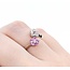 Ring Flowers 0.35ctw Round Diamonds .32ct Pink Sapphire 18kw 12mm sz5.5 3.36g 125030085
