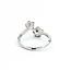 Ring Flowers 0.35ctw Round Diamonds .32ct Pink Sapphire 18kw 12mm sz5.5 3.36g 125030085
