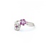 Ring Flowers 0.35ctw Round Diamonds .32ct Pink Sapphire 18kw 12mm sz5.5 3.36g 125030085