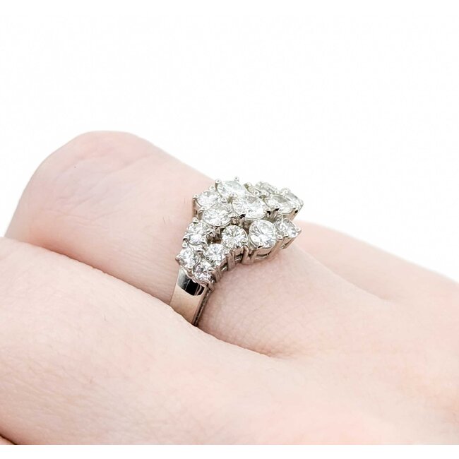 Ring Cluster 0.97ctw Round Diamonds 900pt 10.5mm sz7 5.71g 125030074