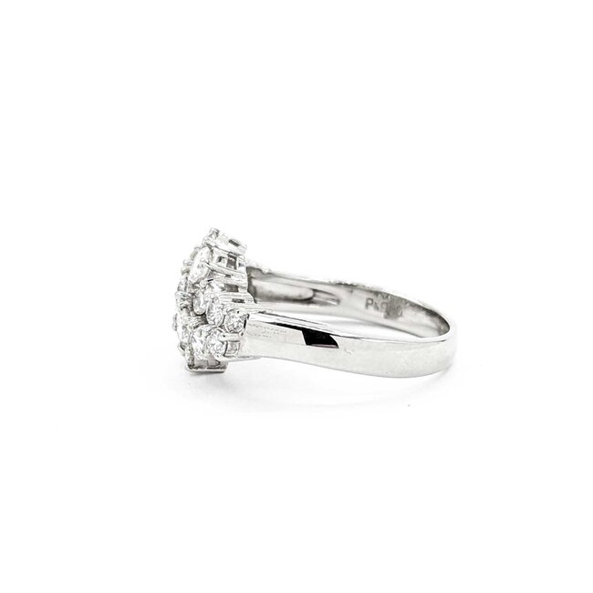 Ring Cluster 0.97ctw Round Diamonds 900pt 10.5mm sz7 5.71g 125030074