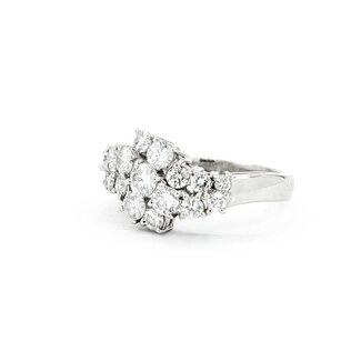 Ring Cluster 0.97ctw Round Diamonds 900pt 10.5mm sz7 5.71g 125030074