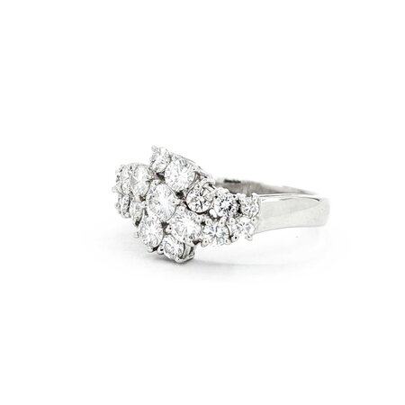 Ring Cluster 0.97ctw Round Diamonds 900pt 10.5mm sz7 5.71g 125030074
