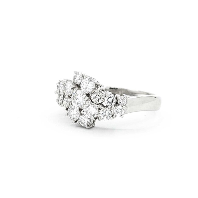 Ring Cluster 0.97ctw Round Diamonds 900pt 10.5mm sz7 5.71g 125030074