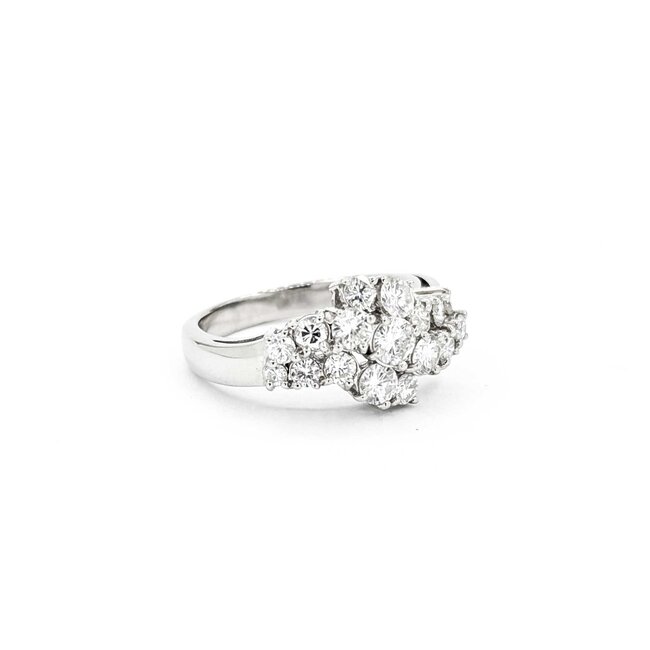 Ring Cluster 0.97ctw Round Diamonds 900pt 10.5mm sz7 5.71g 125030074