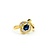 Ring Floral Shape 0.29ctw Round & Baguette Diamonds .69ct Blue Sapphire 18ky sz6 6.02g 125030093