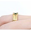 Ring 3-Row 0.30ctw Baguette Diamonds .30ctw Ruby .20ctw Emerald 18ky 6.8mm sz6 5.51g 125030076