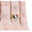 Ring 3-Row 0.30ctw Baguette Diamonds .30ctw Ruby .20ctw Emerald 18ky 6.8mm sz6 5.51g 125030076