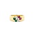 Ring 3-Row 0.30ctw Baguette Diamonds .30ctw Ruby .20ctw Emerald 18ky 6.8mm sz6 5.51g 125030076