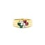 Ring 3-Row 0.30ctw Baguette Diamonds .30ctw Ruby .20ctw Emerald 18ky 6.8mm sz6 5.51g 125030076