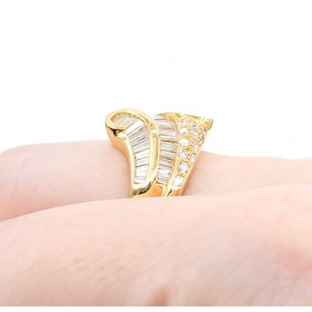 Ring Channel Set & Pave 1.78ctw Round & Baguette Diamonds 18ky 16mm sz7.25 9.05g 125030090