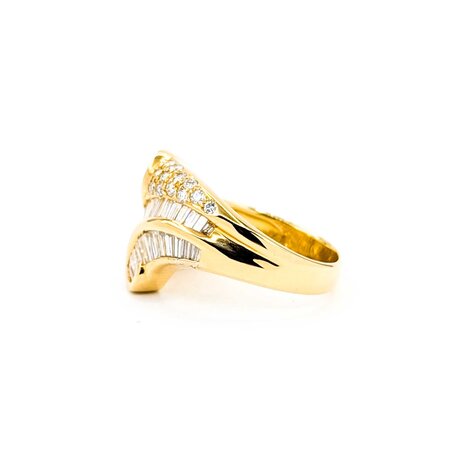 Ring Channel Set & Pave 1.78ctw Round & Baguette Diamonds 18ky 16mm sz7.25 9.05g 125030090