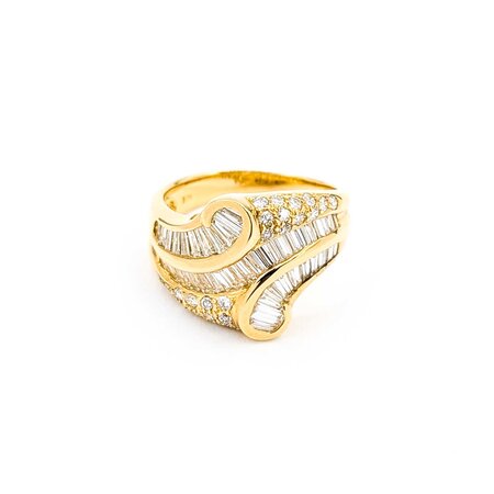 Ring Channel Set & Pave 1.78ctw Round & Baguette Diamonds 18ky 16mm sz7.25 9.05g 125030090