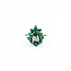 Ring Cocktail .025ctw Round Diamonds 1.50ctw Emeralds 14ky 16.5x14mm Sz7.75 3.27g 225040007