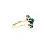 Ring Cocktail .025ctw Round Diamonds 1.50ctw Emeralds 14ky 16.5x14mm Sz7.75 3.27g 225040007