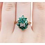 Ring Cocktail .025ctw Round Diamonds 1.50ctw Emeralds 14ky 16.5x14mm Sz7.75 3.27g 225040007