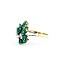 Ring Cocktail .025ctw Round Diamonds 1.50ctw Emeralds 14ky 16.5x14mm Sz7.75 3.27g 225040007